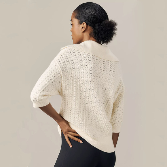 VARLEY Arney Half-Zip Polo Sweater in Egret M - Picture 3 of 11